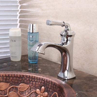 Lookshop - Rubinetto lavabo alto in ottone massiccio stile classico cromato
