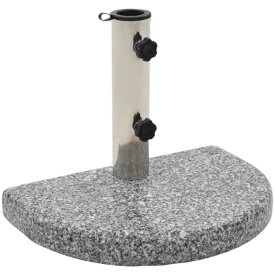 vidaXL Base per Parasole in Granito Curva 10 kg Grigia - Grigio