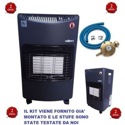 Bricoshop24 - Stufa a Gas Gpl 4kw Butano infrarossi Portatile Basso Consumo 3 Potenze Bombola