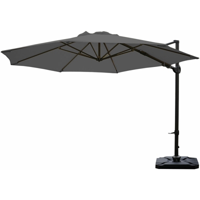 Mendler - Ombrellone parasole rotondo HWC-A39 girevole Ø 3,5m con base antracite