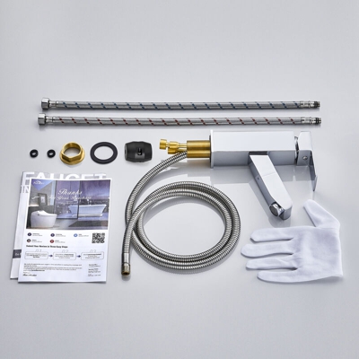 Rubinetto Miscelatore Cascata da Lavandino Bagno Alto, Ultra-Ampio 6cm Flusso,Universale 3/8”, Cromato - Auralum
