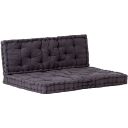 YOUTHUP Cuscini per Pallet e Pavimento 2 pz in Cotone Nero - Nero precio
