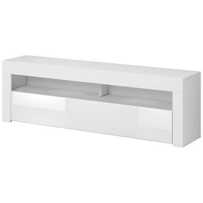 Mobile Tv Moderno Ed Elegante Nuntak 2 Bianco / bianco Lucido 140cm