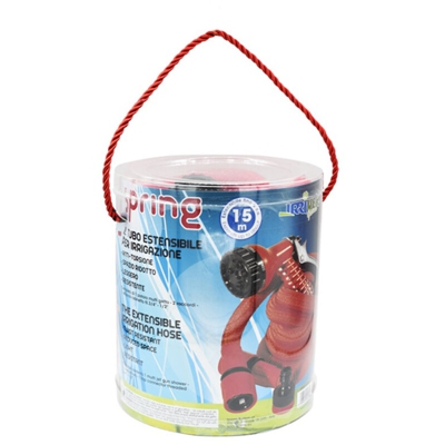 Tubo estensibile da 5 a 15 metri con pistola multigetto, raccordi, presa rubinetto
