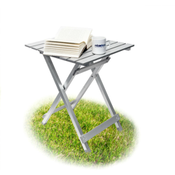 Relaxdays - Tavolino Pieghevole, HLP: 61 x 49,5 x 47,5 cm, Salvaspazio, Resistente alle Intemperie, Alluminio, Argento en oferta