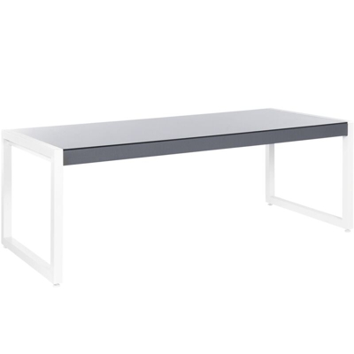 Tavolo da giardino grigio/bianco 210x90 cm BACOLI