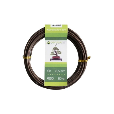 Filo di alluminio ramato (alluminio-ramato) Geotools 2,5 mm per bonsai, 80 gr