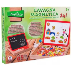 Lgvshopping - Lavagna di Legno Magnetica con Magneti e Gessi Gessetti Pennarelli 65 Pezzi precio
