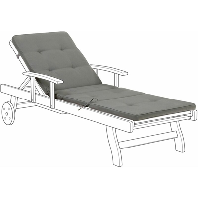 Beliani - Cuscino per lettino 188 x 59 x 5 cm grafite TOSCANA/JAVA