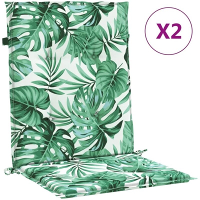 vidaXL Cuscini per Sedie da Giardino 2 pz Motivo a Foglie 100x50x4 cm - Multicolore