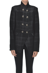 Checked print double-breasted jacket precio