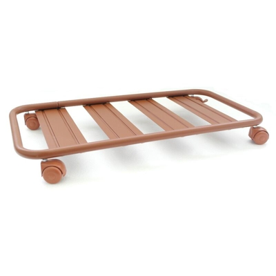 Carrello sottovaso rettangolare 'profilo tubolare' con ruote cm. 80 COTTO