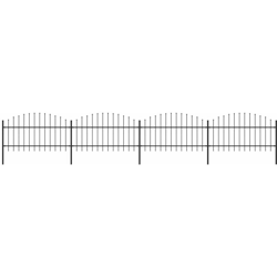 Recinzione Giardino Punta a Lancia (1-1,25)x6,8m Acciaio Nero - Nero - Youthup precio