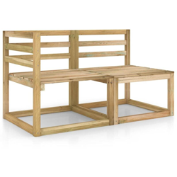 vidaXL Set Divani da Giardino 2 pz in Legno di Pino Impregnato Verde - Verde precio