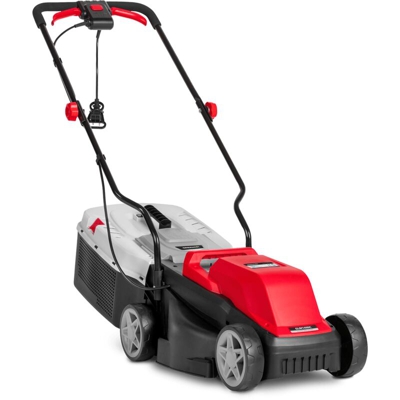 Greencut - Tosaerba elettrico, 1400W, 3500RPM, larghezza taglio 32cm, 3 altezze di taglio cesta di raccolta 30L