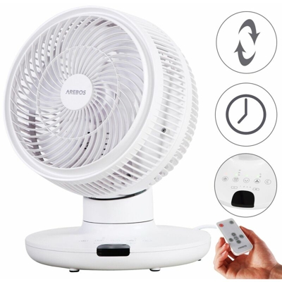 Ventilatore per Circolazione d'aria 3D Rotante Ventilatore da Tavolo 55W - Arebos