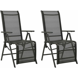 vidaXL Sedie Giardino Pieghevoli 2 pz Textilene e Alluminio Antracite - Antracite en oferta