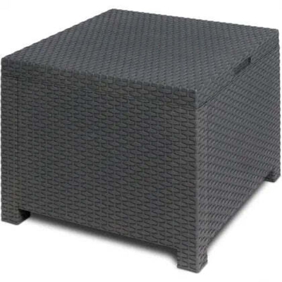 Baule Da Esterno In Plastica Effetto Rattan 59 X 59 X 45 Cm