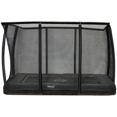 SOLO TRAMPOLINO Tappeto elastico interrato rettangolare Deluxe 310x232cm - grigio. Rete forte e bordo con doppia imbottitura