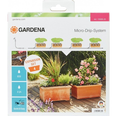 Sistema Micro Drip Kit di espansione irrigazione per fioriere 13 mm (1/2) Ø Lunghezza del tubo flessibile: 10 m - Gardena