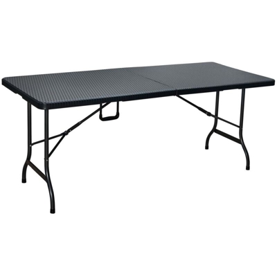 Tavolo rettangolare bianco richiudibile salvaspazio polyrattan levante - Fraschetti