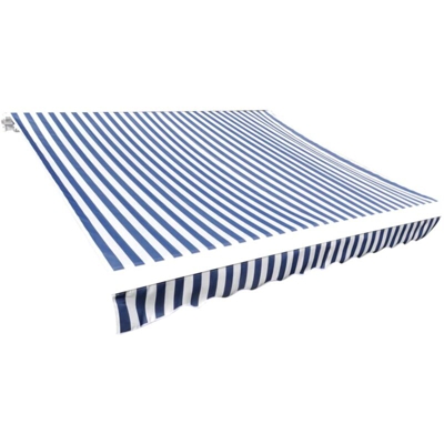 Tendone Parasole in Tela Blu e Bianco 350x250 cm - Blu - Vidaxl