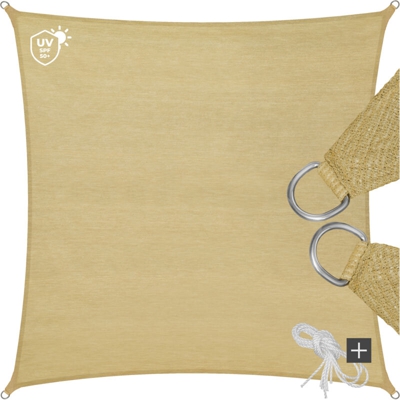 Tectake - vela ombreggiante quadrata in polietilene, beige - telo ombreggiante, ombreggiante, telo vela ombreggiante - 540 x 540 cm - beige