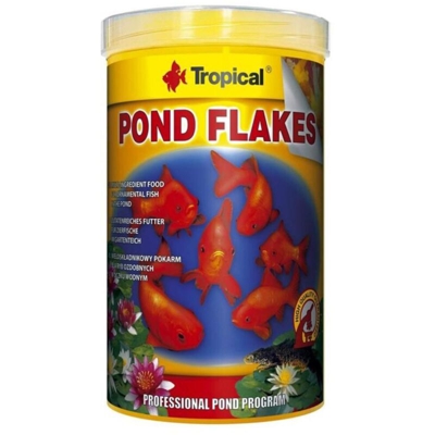 Pond Koi & Goldfish Pond Flakes 1000ml/145gr - mangime in scaglie per piccoli pesci da laghetto - Tropical