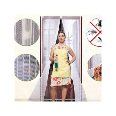 Zanzariera Magnetica Universale 140 X 240 Cm Bianca 18 Magneti Tenda Per Porta