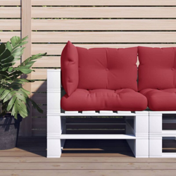 vidaXL Cuscini per Divano Pallet 3 pz Rosso Vino in Tessuto - Rosso precio