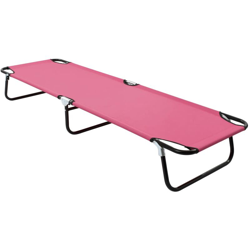 Lettino Prendisole Pieghevole in Acciaio Rosa - Rosa - Vidaxl precio
