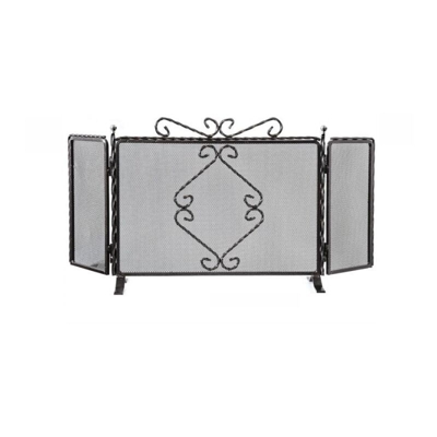 Grecoshop - Parascintille/Schermo per camino/caminetto in ferro battuto con ante - Lux