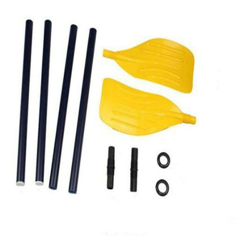 Coppia di remi 3 sezioni componibili plastica 114 cm blu e giallo barca remare precio