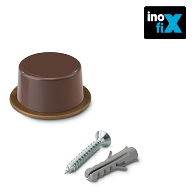 Fermaporta con vite marrone (blister 2 unità) EDM 66660 - Inofix