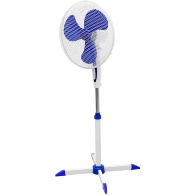Ecd Germany - Ventilatore colonna a piantana da pavimento oscillante 45W bianco-blu regolabile