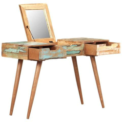 Tavolo Da Trucco Con Specchio 112x45x76 Cm Massello Di Recupero en oferta