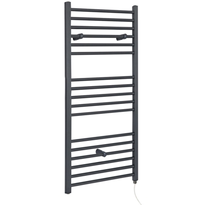 Hudson Reed Artle Scaldasalviette Elettrico Piatto di Design Verticale - Termoarredo Bagno a Scaletta Moderno - Acciaio Antracite - 400W - 1200 x