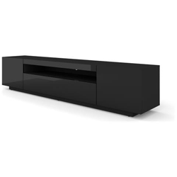 Lowboard Mobile Tv 200 Cm Solo, Mobile Tv, Credenza Rtv, Tavolo Hifi (nero Senza Illuminazione) en oferta