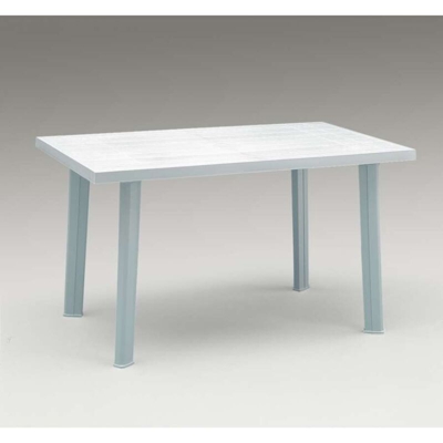 Tavolo rettangolare da giardino in resina 'Velo' Bianco Ipaeprogarden cm. 125 (L) x 76 (P) x 72 (A)