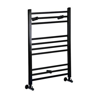 Hudson Reed Nox Scaldasalviette Piatto di Design Verticale - Termoarredo Bagno ad Acqua Calda - Acciaio Nero - 427W - 800 x 600mm