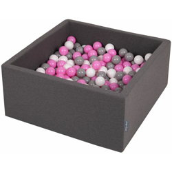 90X40cm/300 Palline ? 7CM Quadrato Piscina Di Palline Colorate Per Bambini Fabbricato In EU, Grigio Sc:Grigio/Bianco/Rosa - grigio características