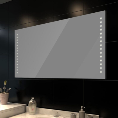 Specchio da bagno 100 x 60 cm( L x H) con luci led - Argento