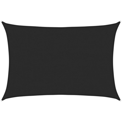 vidaXL Vela Parasole 160 g/m² Nera 4x5 m in HDPE - Nero