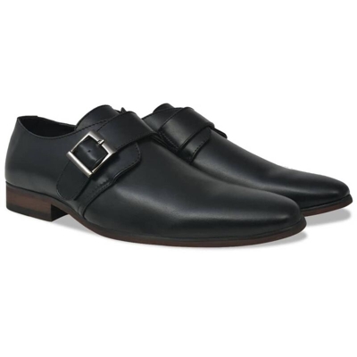 vidaXL Scarpe da Uomo Monkstrap Nere Misura 40 in Similpelle - Nero