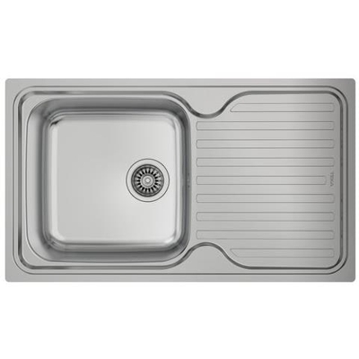 Lavello da Incasso in Acciaio Inox con 1 Vasca Dimensioni 86 x 50 cm