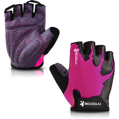 Boodun - Guanti sportivi Antiscivolo Guanti mezze dita da ciclismo Guanti imbottiti ammortizzanti per sollevamento pesi Guanti MTB traspiranti