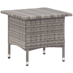 Tavolino da Tè Grigio 50x50x47 cm in Polyrattan - Grigio - Vidaxl en oferta
