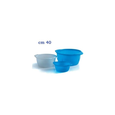 Bacinella tonda d. 50 in plastica azzurra Ecoplast