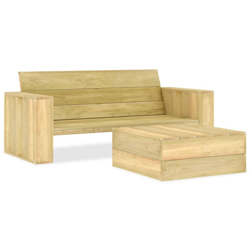 Set Divani da Giardino 2 pz in Legno di Pino Impregnato - Marrone - Youthup características