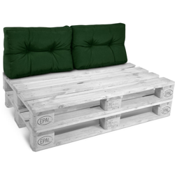 Beautissu Set da 2 Cuscini per spalliera di divanetti con Pallet o bancali - Style Verde scuro, 60x40x10/20 cm precio